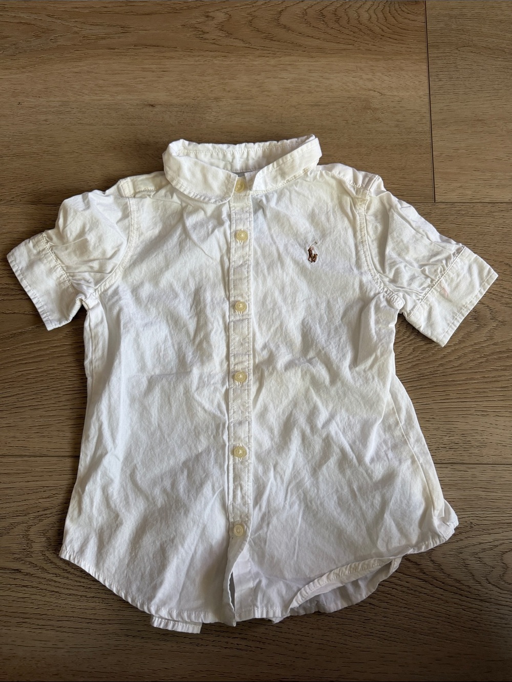 Ralph Lauren Classic White Short-Sleeve Button-Down Shirt - Kids size 3/3T